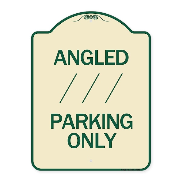 Angle Parking W/ Bidirectional Arrow 1 Heavy-Gauge Aluminum Sign, 24" x 18", TG-1824-24346